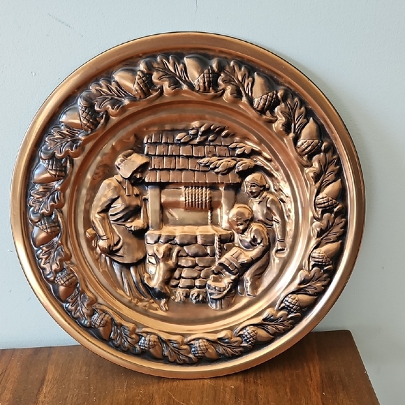 Coppercraft Guild Other - Vintage MCM Coppercraft Guild Family At The Well Wall Decor USA